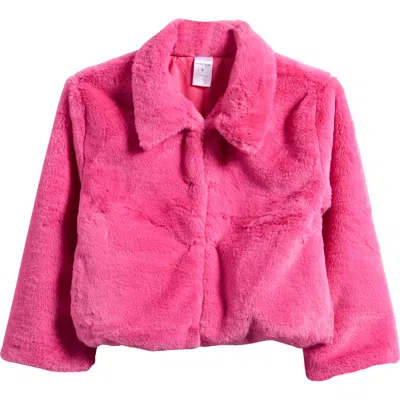 Nordstrom Kids' Faux Fur Jacket In Pink Boss