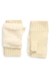 Nordstrom Kids' Faux Fur Knit Fingerless Gloves In Yellow