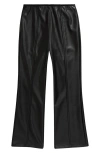 Nordstrom Kids' Faux Leather Crop Flare Pants In Black