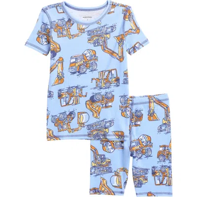 Nordstrom Kids' Fitted Cotton Pajamas In Blue Windsurfer Construction