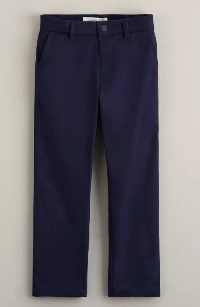 Nordstrom Kids' Flat Front Twill Chinos In Blue