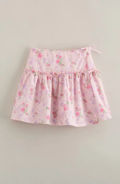 Nordstrom Kids' Floral Faux Wrap Cotton Skirt In Multi