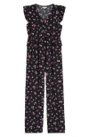 Nordstrom Kids' Floral Ruffle Jumpsuit In Black- Multi Amelie Floral