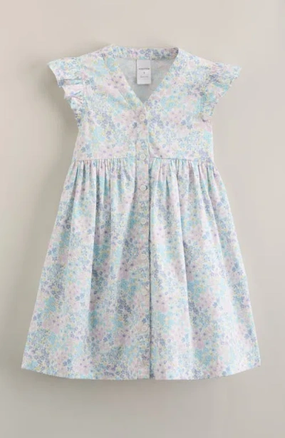 Nordstrom Kids' Flutter Sleeve Cotton Dress In Blue