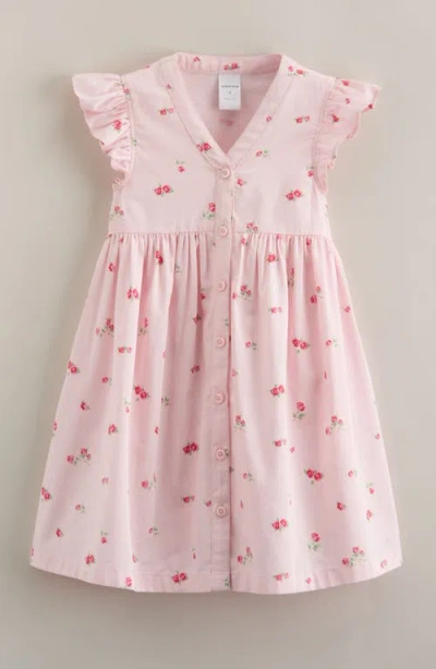 Nordstrom Kids' Flutter Sleeve Cotton Dress In Pink