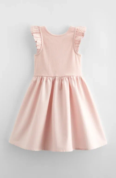 Nordstrom Kids' Flutter Sleeve Cotton Dress In Pink Lotus