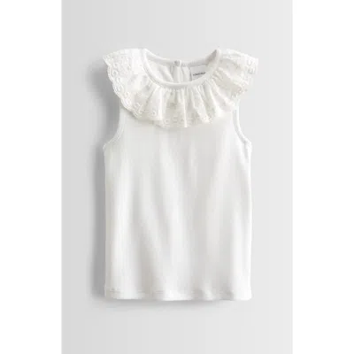Nordstrom Kids' Frill Rib Tank In White