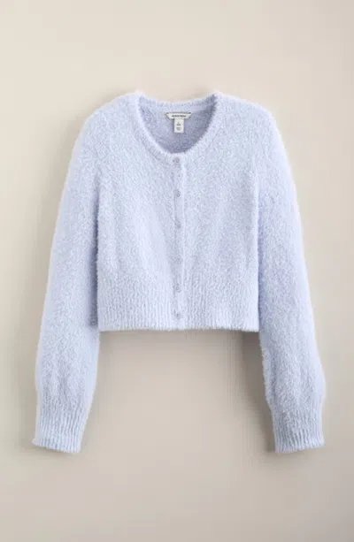 Nordstrom Kids' Fuzzy Cropped Cardigan In Blue Feather
