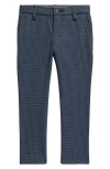 Nordstrom Kids' Heritage Houndstooth Flat Front Dress Pants In Black- Blue Houndstooth