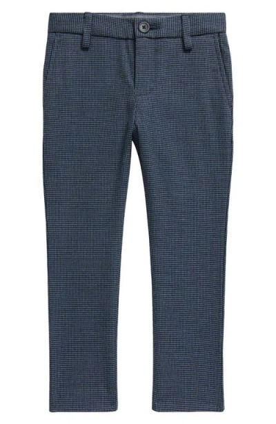 Nordstrom Kids' Heritage Houndstooth Flat Front Dress Pants In Black- Blue Houndstooth