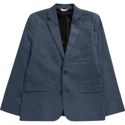 Nordstrom Kids' Heritage Microcheck Sport Coat In Black- Blue Houndstooth