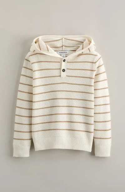 Nordstrom Kids' Hooded Henley Sweater In Neutral