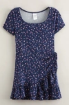 Nordstrom Kids' Knit Faux Wrap Dress In Blue