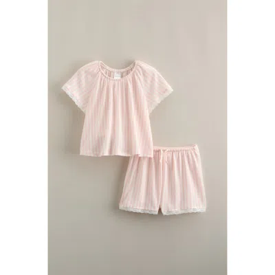 Nordstrom Kids' Lace Trim Shirt & Shorts In Pink
