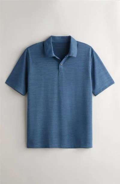 Nordstrom Kids' Mélange Piqué Knit Performance Polo In Blue