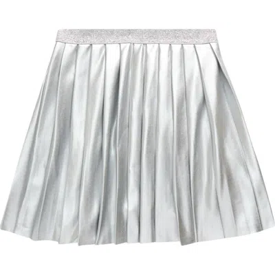 Nordstrom Kids' Metallic Pleated Skirt In Silver Metallic