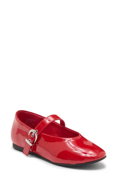 Nordstrom Kids' Morgan Faux Leather Mary Jane Flat In Red