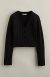 Nordstrom Kids' Open Stitch V-neck Cardigan In Black