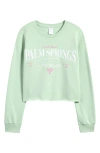 Nordstrom Kids' Palm Springs Fleece Graphic Sweatshirt In Green Lily Palm Springs