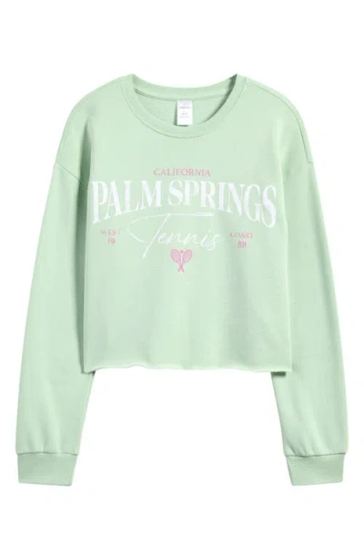 Nordstrom Kids' Palm Springs Fleece Graphic Sweatshirt In Green Lily Palm Springs