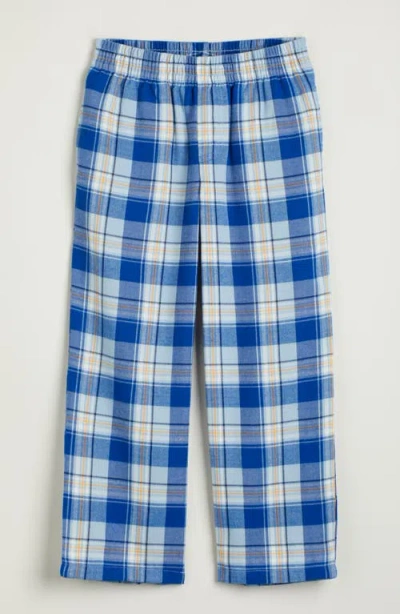 Nordstrom Kids' Plaid Flannel Pajama Pants In Blue