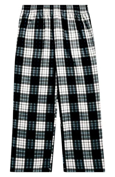 Nordstrom Kids' Plaid Flannel Pajama Pants In Black Multi Check