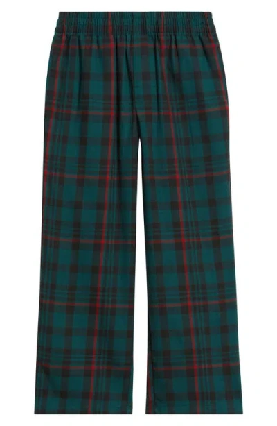 Nordstrom Kids' Plaid Flannel Pajama Pants In Green