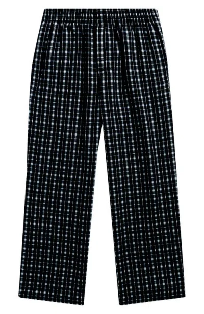 Nordstrom Kids' Plaid Flannel Pajama Pants In Navy Micro Plaid