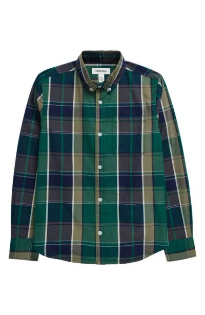 Nordstrom Kids' Plaid Long Sleeve Button-down Shirt In Green Pampas Heritage Plaid