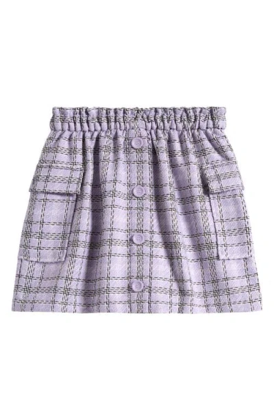 Nordstrom Kids' Plaid Tweed Cargo Skirt In Purple Petal Audrey Plaid