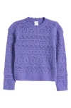 Nordstrom Pointelle Crewneck Sweater In Blue