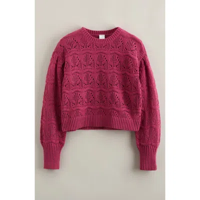 Nordstrom Kids' Pointelle Sweater In Red