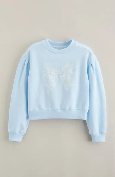 Nordstrom Kids' Pretty Lace Appliqué Sweatshirt In Blue