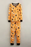 Nordstrom Kids' Print Fitted Cotton Pajamas In Orange