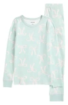 Nordstrom Kids' Print Fitted Cotton Two-piece Pajama Set In Blue