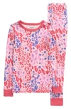 Nordstrom Kids' Print Fitted Cotton Two-piece Pajama Set In Red