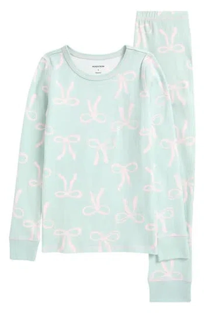 Nordstrom Kids' Print Fitted Cotton Two-piece Pajama Set