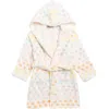 Nordstrom Kids' Print Fleece Hooded Robe In Ivory Egret Pastel Hearts