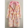 Nordstrom Kids' Print Fleece Hooded Robe In Pink