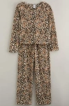 Nordstrom Kids' Print Rib Two-piece Pajamas In Brown