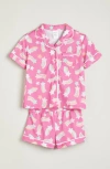 Nordstrom Kids' Print Two-piece Short Pajamas In Pink