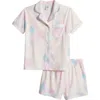 Nordstrom Kids' Print Two-piece Short Pajamas In Pink Lotus Dreamy Clouds