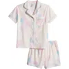 Nordstrom Kids' Print Two-piece Short Pajamas In Pink Lotus Dreamy Clouds