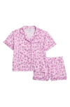 Nordstrom Kids' Print Two-piece Short Pajamas In Pink Tulle Leopard Heart