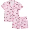 Nordstrom Kids' Print Two-piece Short Pajamas In Pink Tulle Tigers