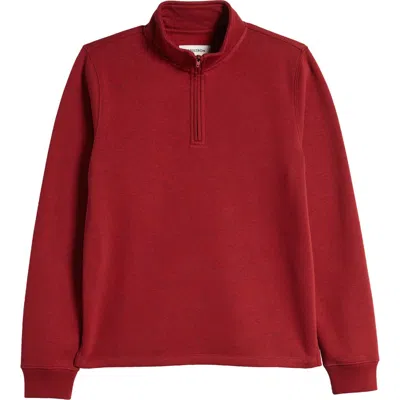 Nordstrom Kids' Quarter-zip Sweatshirt In Red Brick