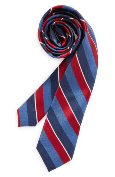 Nordstrom Kids' Bold Stripe Silk Tie In Red Bold Stripe