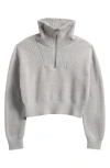 Nordstrom Kids' Rib Half Zip Sweater In Grey Light Heather