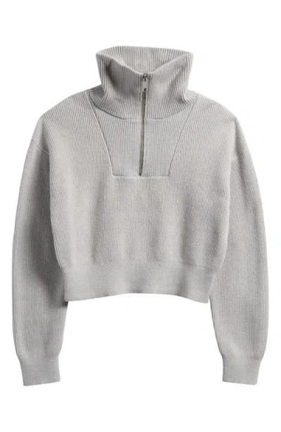 Nordstrom Kids' Rib Half Zip Sweater In Grey Light Heather