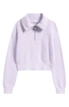 Nordstrom Kids' Rib Half Zip Sweater In Purple Petal